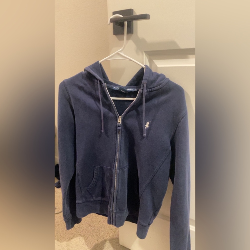Navy polo zip up
